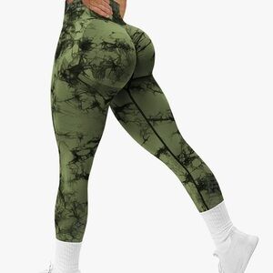 Green Tie-Dye Women's Leggings